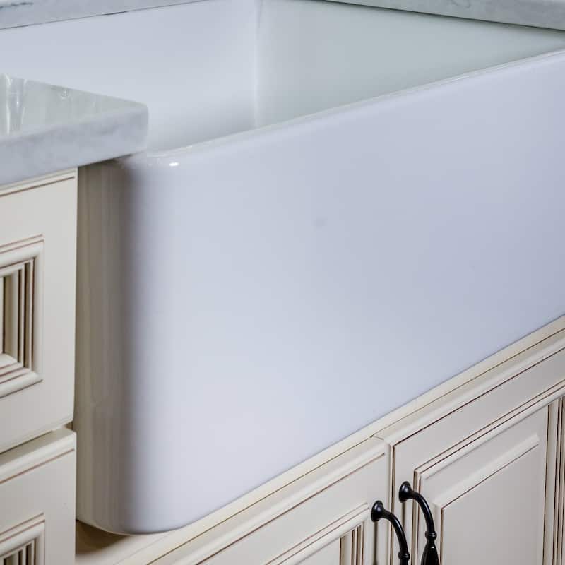 Large White Fireclay Apron Front Farmhouse Kitchen Sink