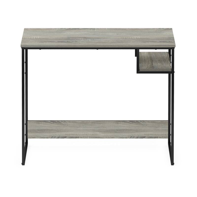 Furinno Moretti Modern Lifestyle Study Desk, 35, Columbia Walnut - French Oak Grey