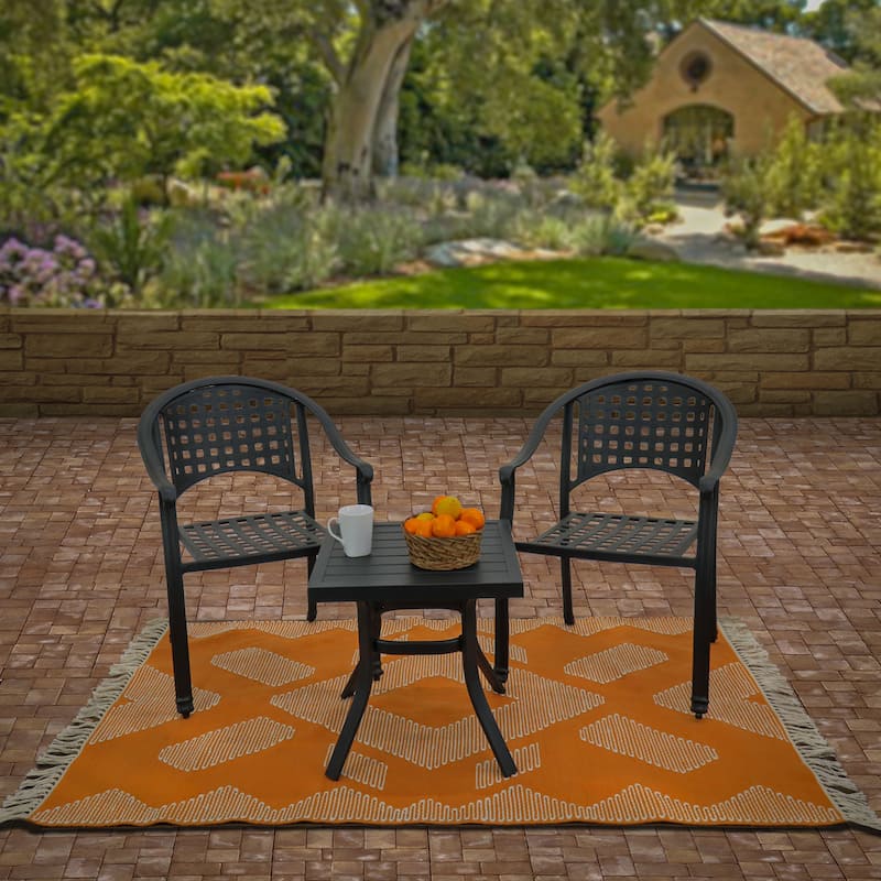5x7 Hand Woven Outdoor Rug, Papaya by National Tree Company - 7 ft