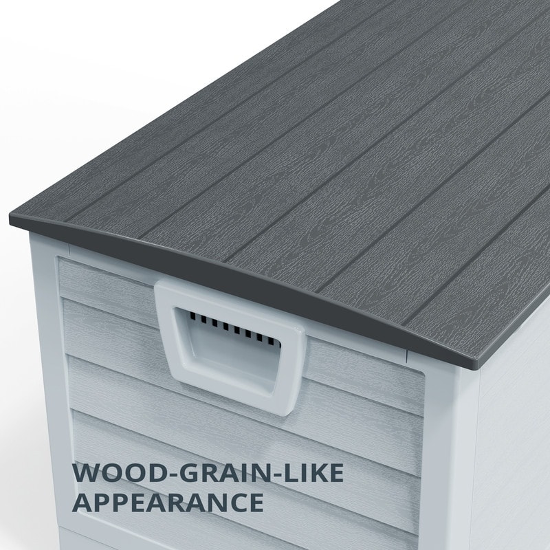 75 Gallons Foldable Plastic Deck Box Outdoor Indoor Storage - 75 gallons