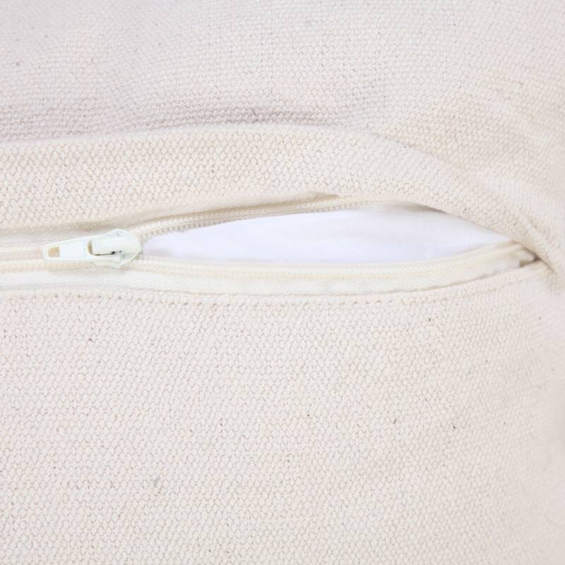 20" White and Black Striped Square Throw Pillow