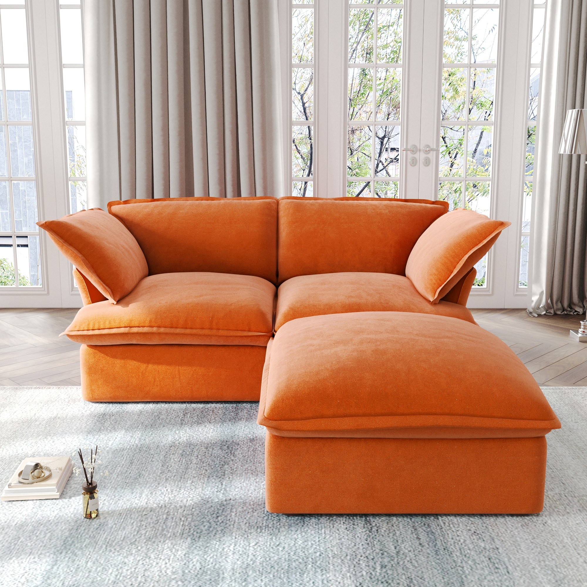 Option 2 seats+ottoman(Orange)