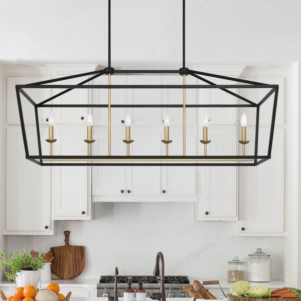 Carbon Loft Mwari Farmhouse Vintage 6-light Linear Pendant - 49"x 14.76"x 19.29"-58.29" - 49"x 14.76"x 19.29"-58.29". Opens flyout.