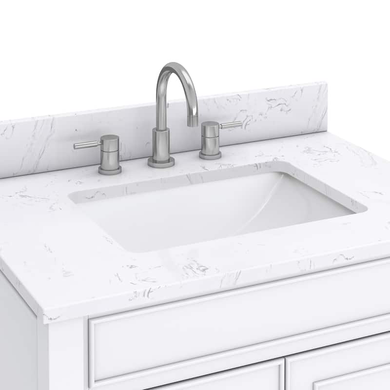Avanity Bristol 31 in. Bath Vanity in White finish and Cala White Engineered Top