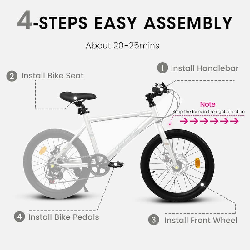20 Inch Kids Road Bike, Boys & Girls Bicycle Ages 6-12, 7-Speed Steel Frame with Dual Disc Brakes