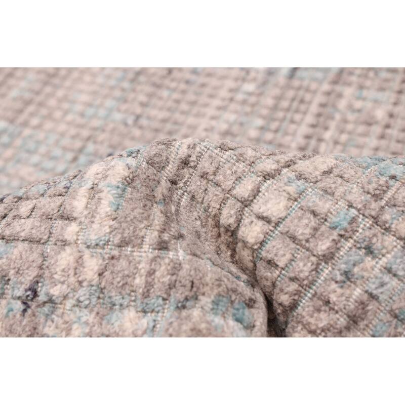 ECARPETGALLERY Hand Loomed Elysian Grey Wool Rug - 8'1 x 9'11