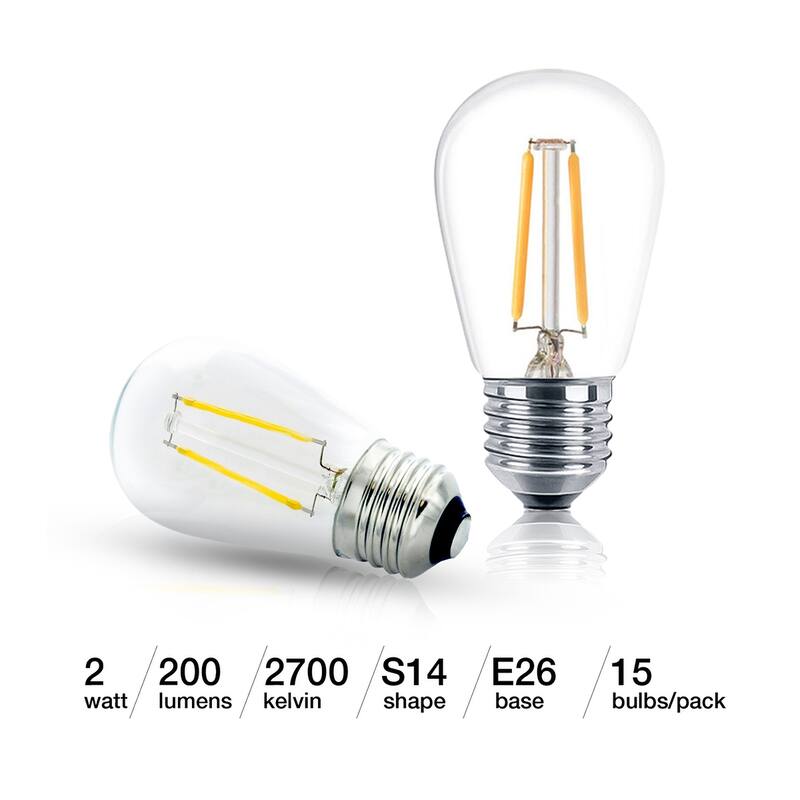 Brightech 2-Watt S14 Dimmable E26 LED Vintage Edison Light Bulb 2700K ...