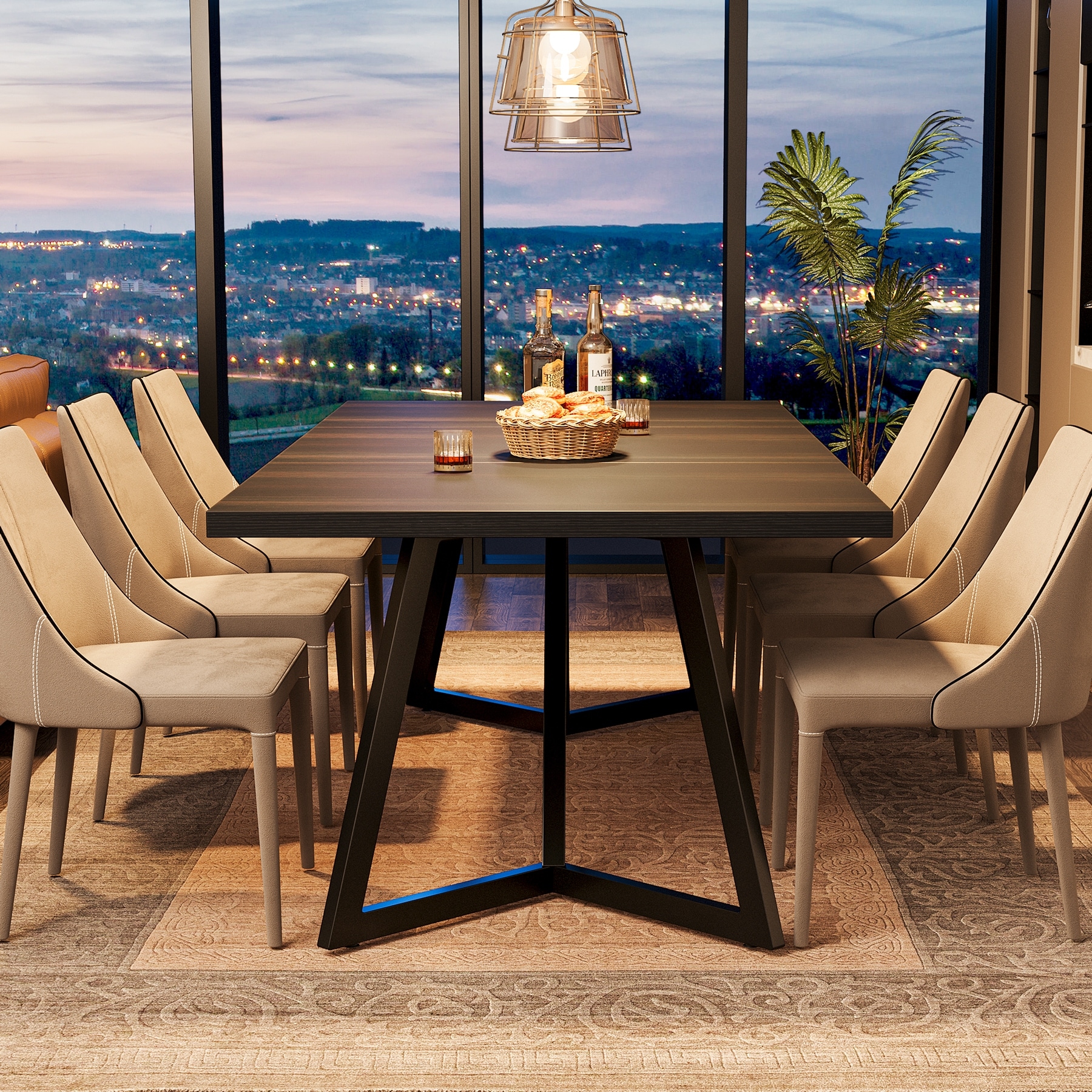 70.86-Inch Large Dining Table for 6-8, Modern Dining Room Table