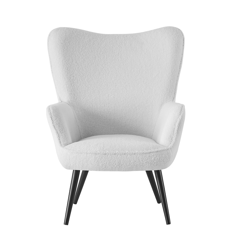 Porthos Home Kindel Fabric Wingback Accent Chair with Powder Coated Steel Legs