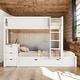preview thumbnail 17 of 47, Twin over Twin Bunk Bed With Twin size Trundle,Storage And Desk for Bedroom White
