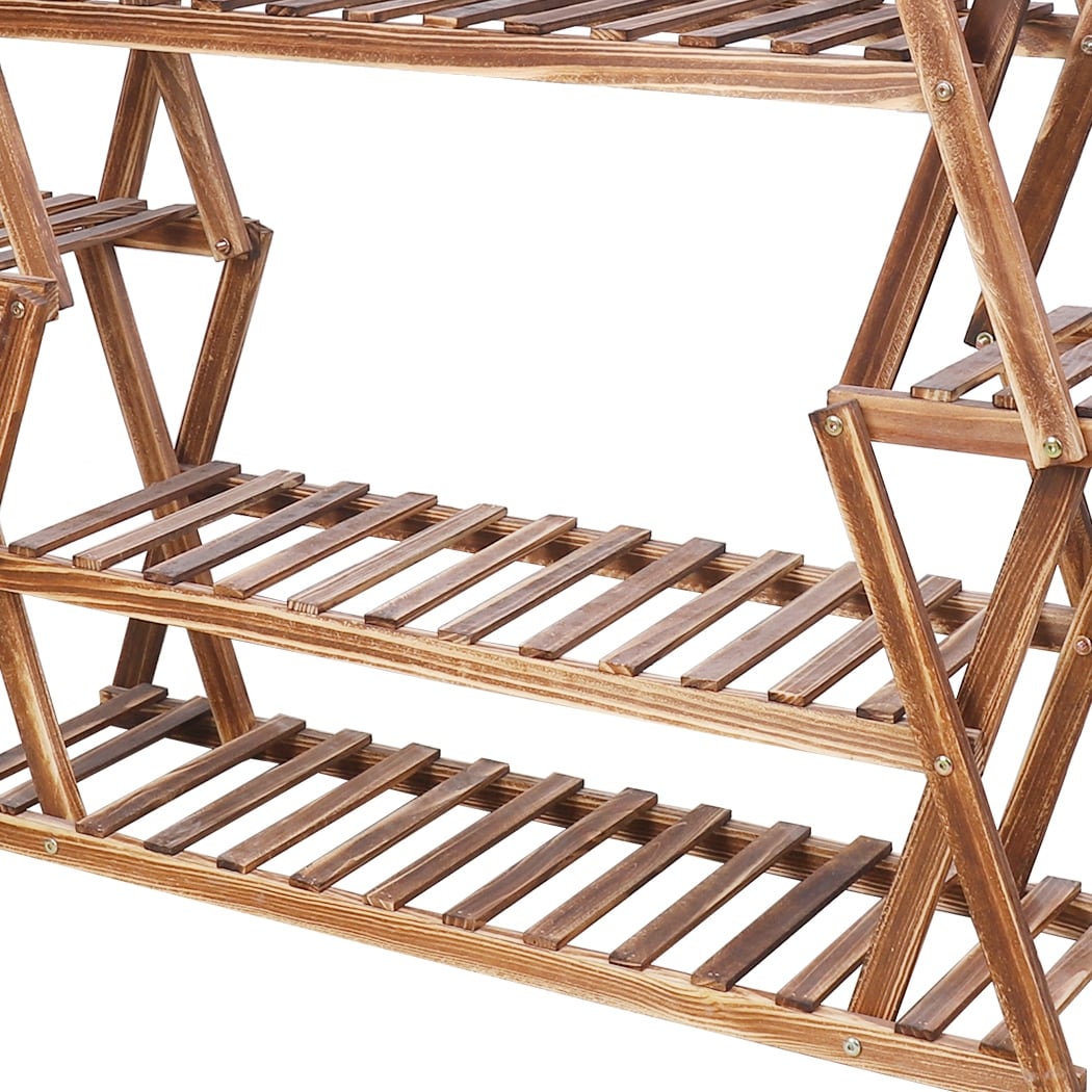 Wood Large Garden Plant Stand Indoor Outdoor Ladder Planter Rack Shelves