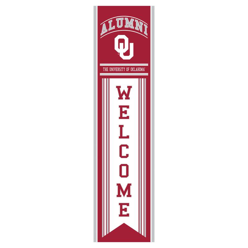 47" Porch Leaner Welcome Wall Sign, University of Oklahoma - White