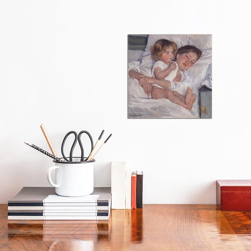 iCanvas "Breakfast In Bed, 1897" by Mary Stevenson Cassatt Canvas Print - 12x12x0.75