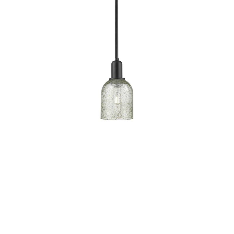 Innovations Lighting 716-1S-10-5 Caledonia Pendant Caledonia 5" Wide - Matte Black / Mica