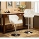 preview thumbnail 13 of 54, Roundhill Furniture Glasgow Height-adjustable Tufted Faux Leather Bar Stools (Set of 2) White