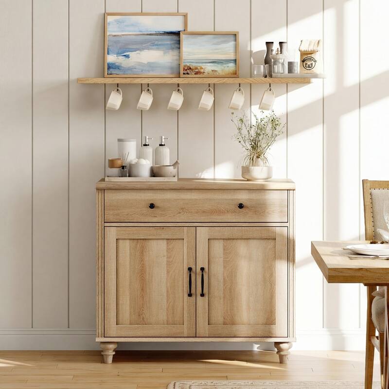 Farmhouse Sideboard, Buffet Cabinet with Storage Cabinets