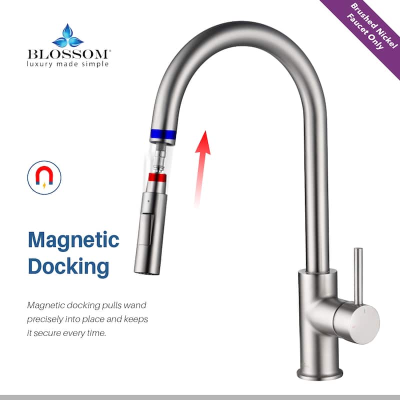 Blossom Solid Pull-Down Kitchen Faucet w/ 360 Swivel, Single Handle