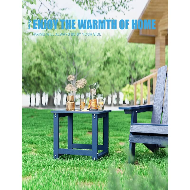 WINSOON Outside Adirondack Square Side Table, Weather Resistant Patio Tables Set Of 2