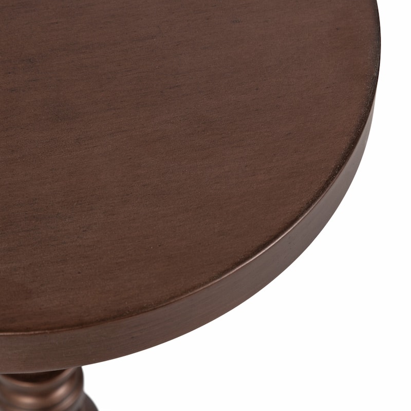 Kate and Laurel Stratton Rustic Pedestal Table - 12x12x26