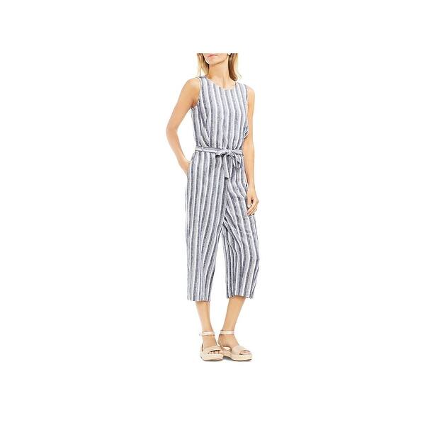 striped linen playsuit