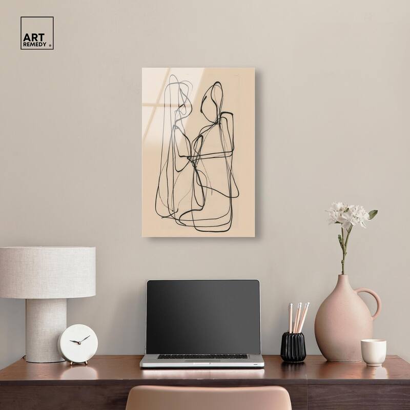 Embrace of Lines I Acrylic by Art Remedy, Ready to Hang