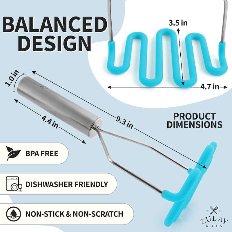 Zulay Kitchen Non-Scratch Potato Masher Kitchen Tool