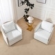 preview thumbnail 92 of 165, KINWELL 31"W Oak Frame Upholstered Swivel Barrel Armchair