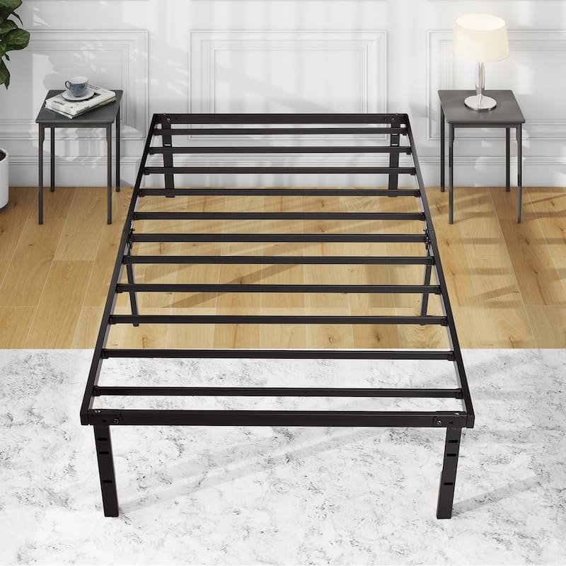Twin Size Metal Bed Frame Platform Bed / Heavy Duty/ Solid Metal Slat / No Box Spring Needed, Twin Bed Frame