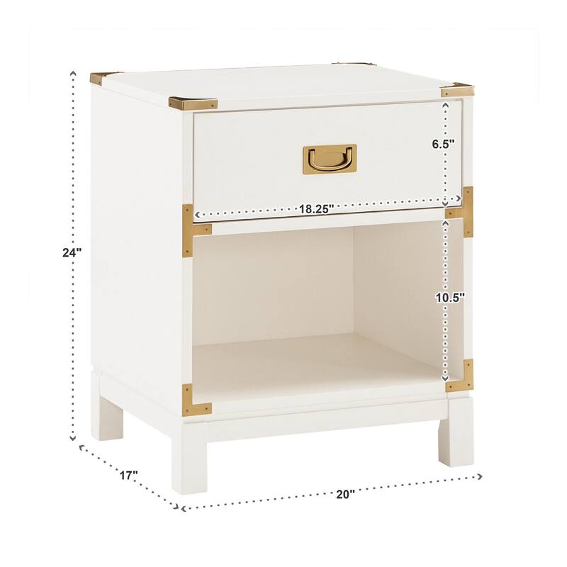 Kedric 1-Drawer Gold Accent Nightstand by iNSPIRE Q Junior