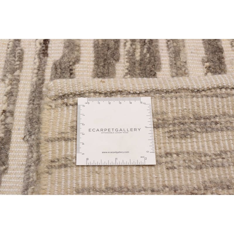 ECARPETGALLERY Hand-knotted Tangier Grey Wool Rug - 8'2 x 9'11
