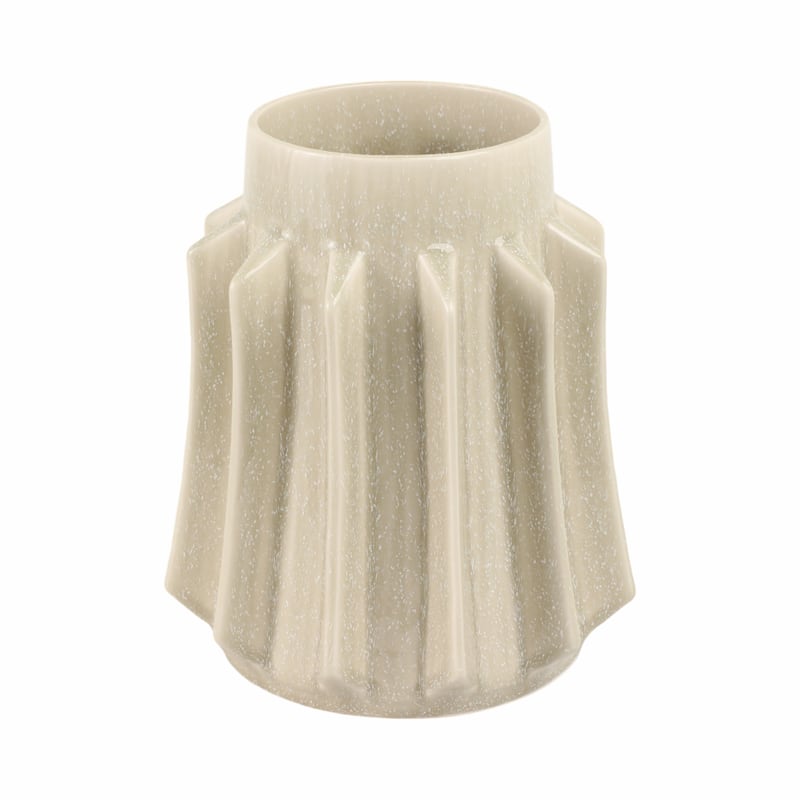 Ceramic Vase with Sculptural Swirl Design and Textured Detailing