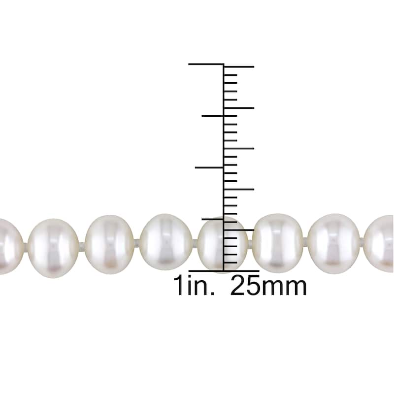 Miadora 6.5-7mm Cultured Freshwater Pearl 18" Strand with Sterling Silver Clasp
