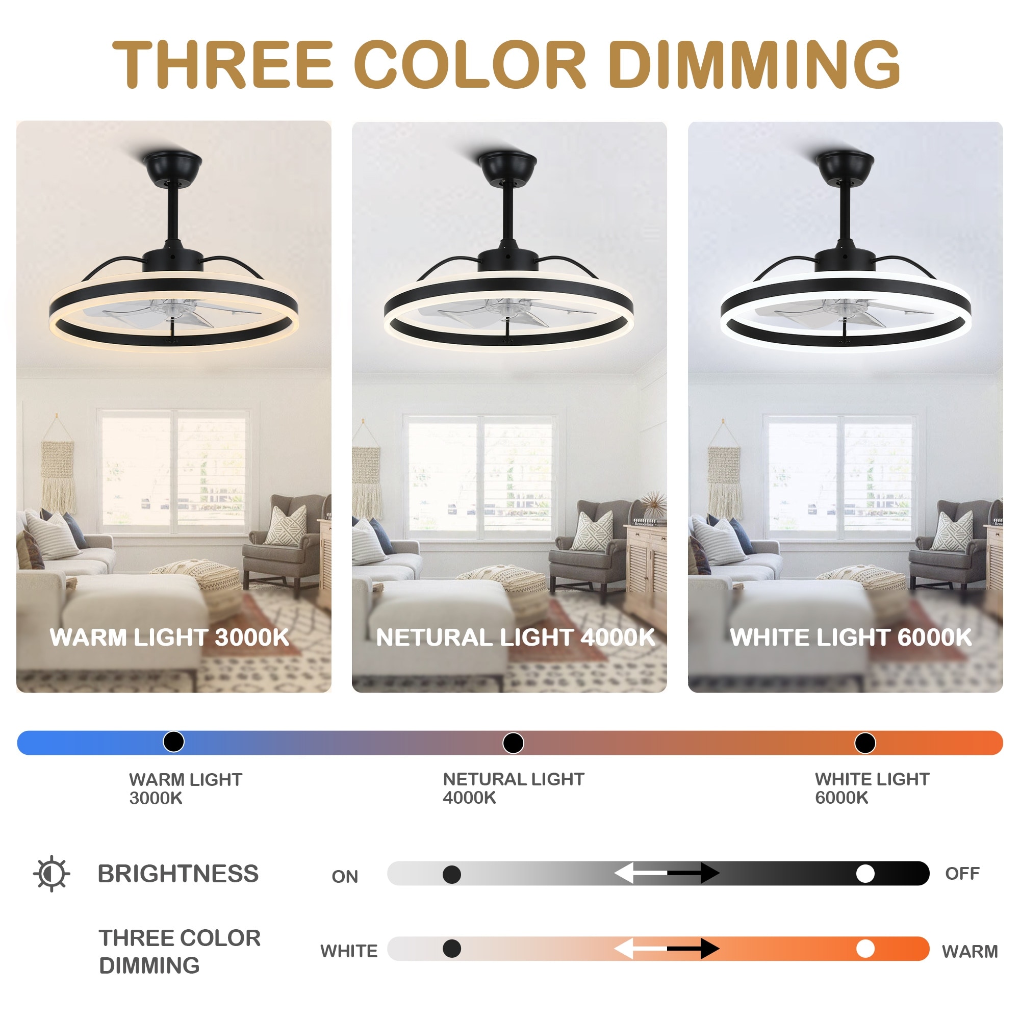 Oaks Aura Cotti 20in. Low Profile Ceiling Fan with Light 6 Speed
