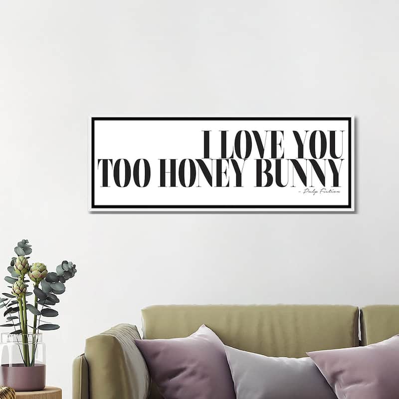 iCanvas "I Love You Too Honey Bunny" by Honeymoon Hotel Framed Canvas Print