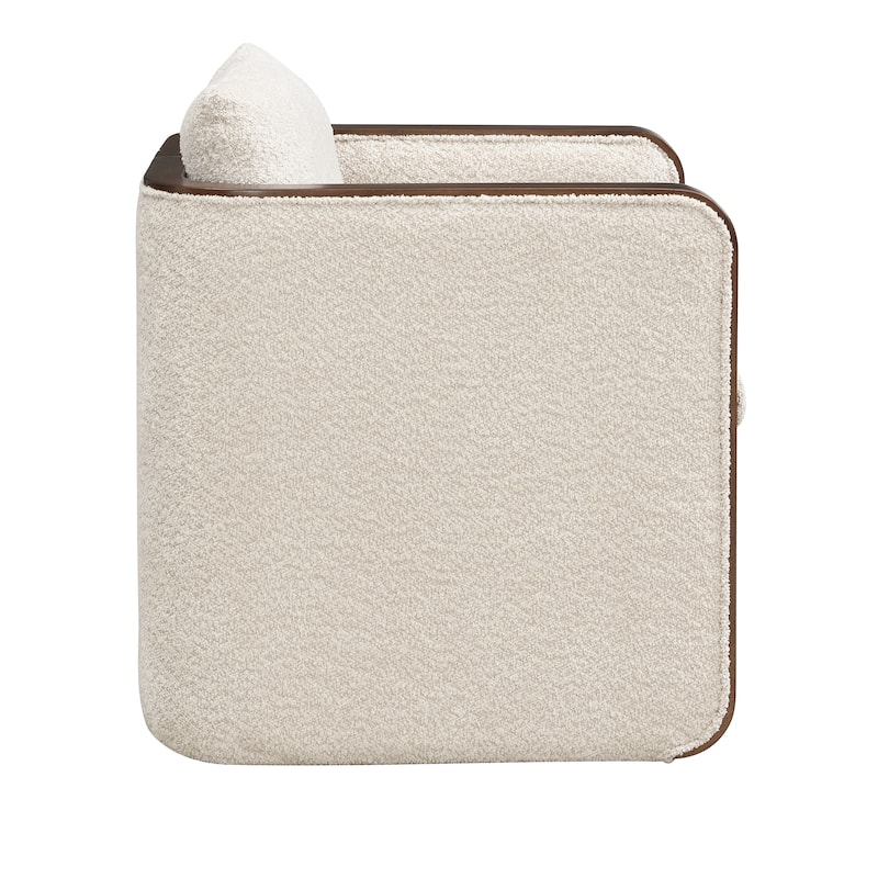 Christopher Knight Home Thaloren Rubberwood Fabric Arm Chair with Upholstered Accent