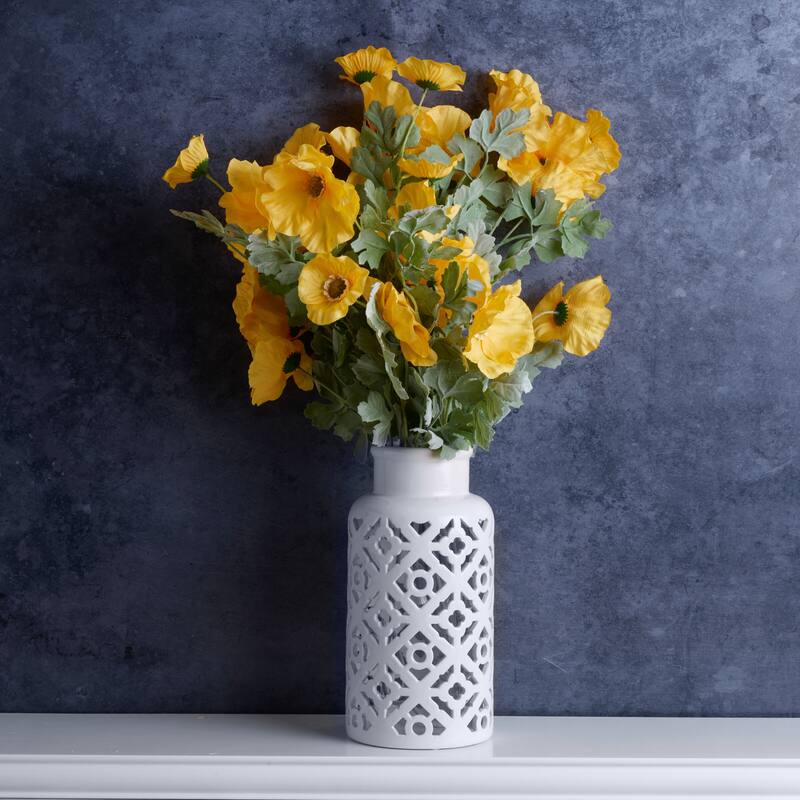 Elements Set of 6 Artificial Gold Poppy Set, 25 Inch - N/A
