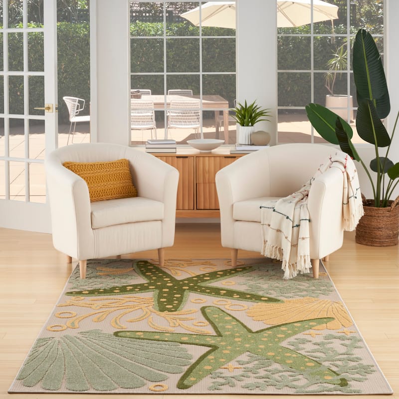 Nourison Aloha Coastal Starfish Indoor/Outdoor Area Rug