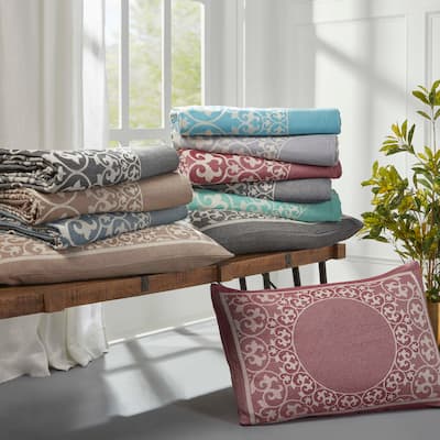 Miranda Haus Vintage Mandala Cotton Blend Woven Jacquard Bedspread Set