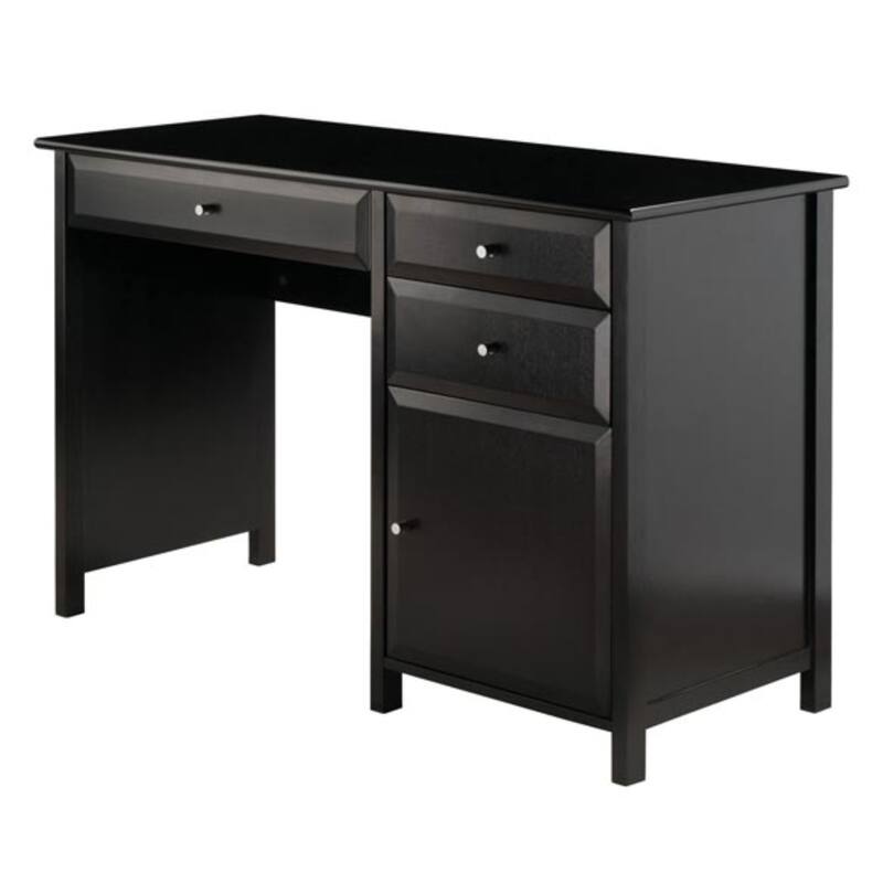 Rectangular Wooden Executive Desk with Drawers - 30.75"