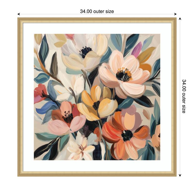 Kate and Laurel Framed Art Garden Bloom Abstract Bouquet II by The Creative Bunch Studio