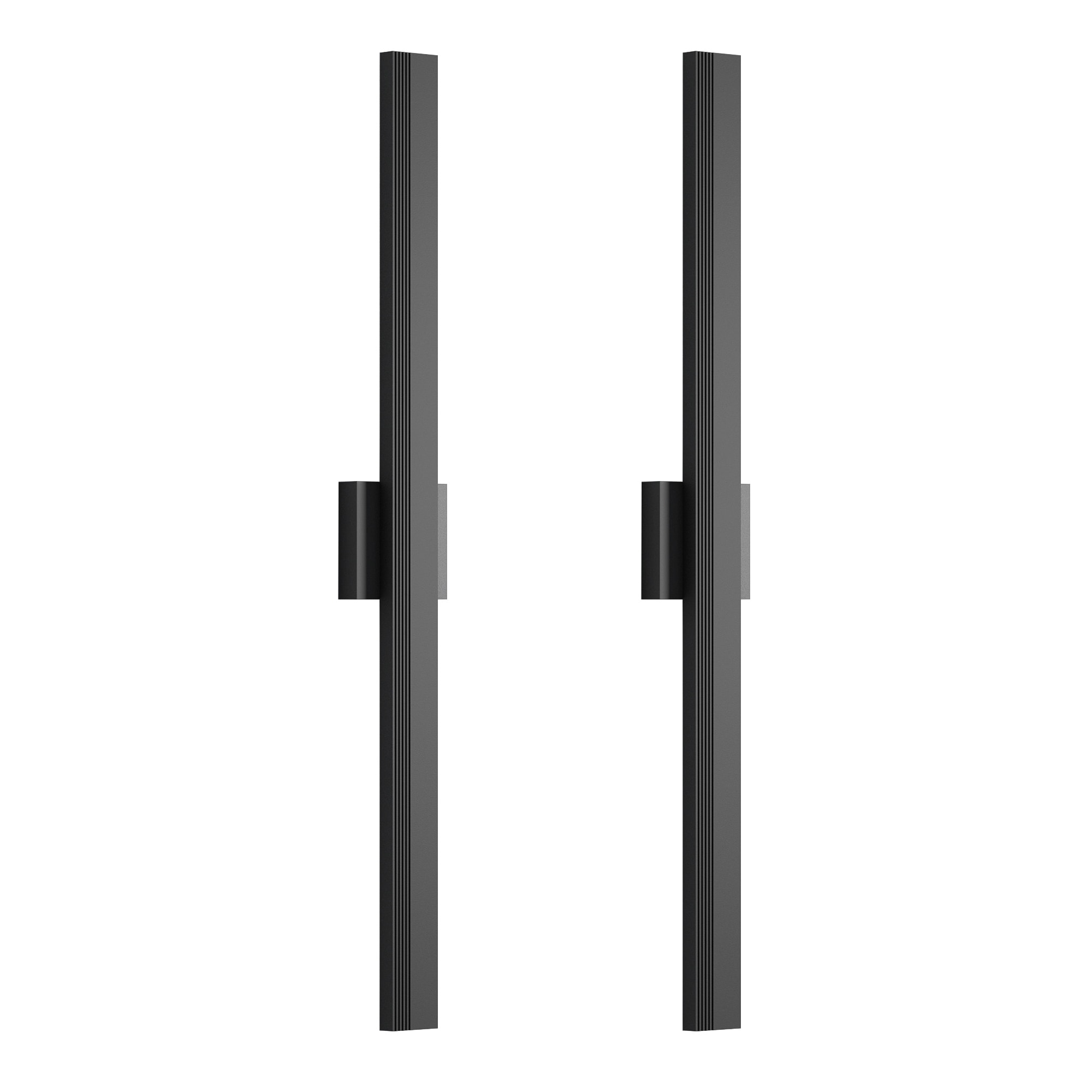 Aluminum LED Outdoor Wall Lights Matte Black with Linear Texture
