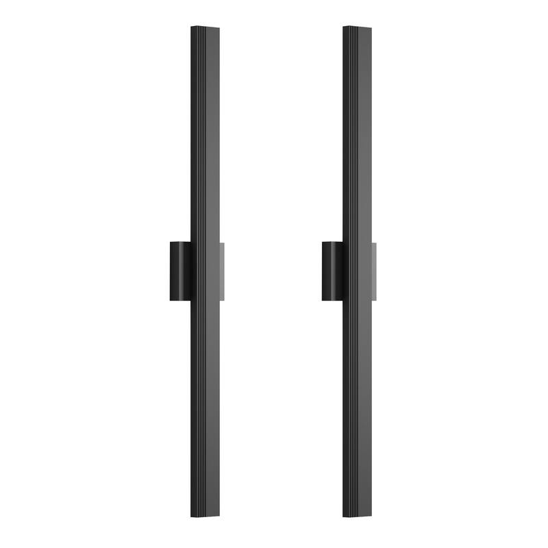 Aluminum LED Outdoor Wall Lights Matte Black with Linear Texture - 39.4inch/2Pack