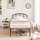 preview thumbnail 3 of 3, Black Metal Twin Platform Bed Frame with Arched Headboard, 330lb Capacity, Noise-Free, Under-Bed Storage and Easy Assembly