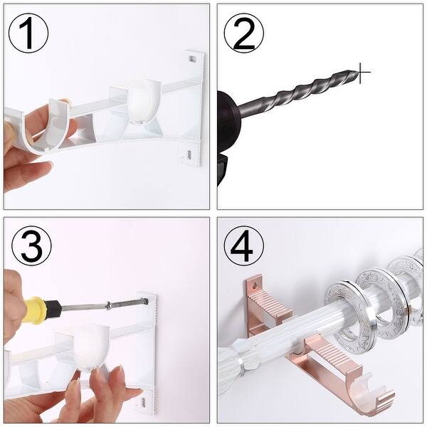 Shop Window Drapery Curtain Rod Holder Hang Hook Bracket Rose Gold