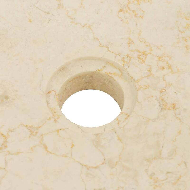 vidaXL Bathroom Basin, Ø15.7x4.7 Inches, Marble Round - 15.7"x4.7"