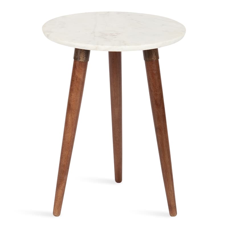Kate and Laurel Rumsen Round Side Table - 16x16x21 - Walnut Brown