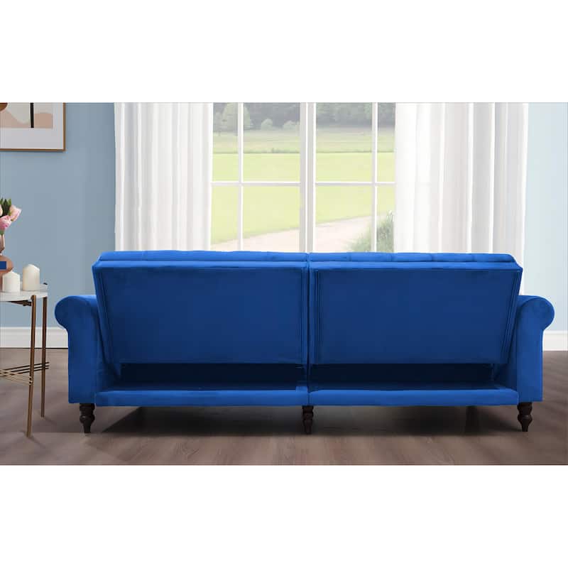 87.8'' Convertible Velvet Sofa Bed Sleeper Futon