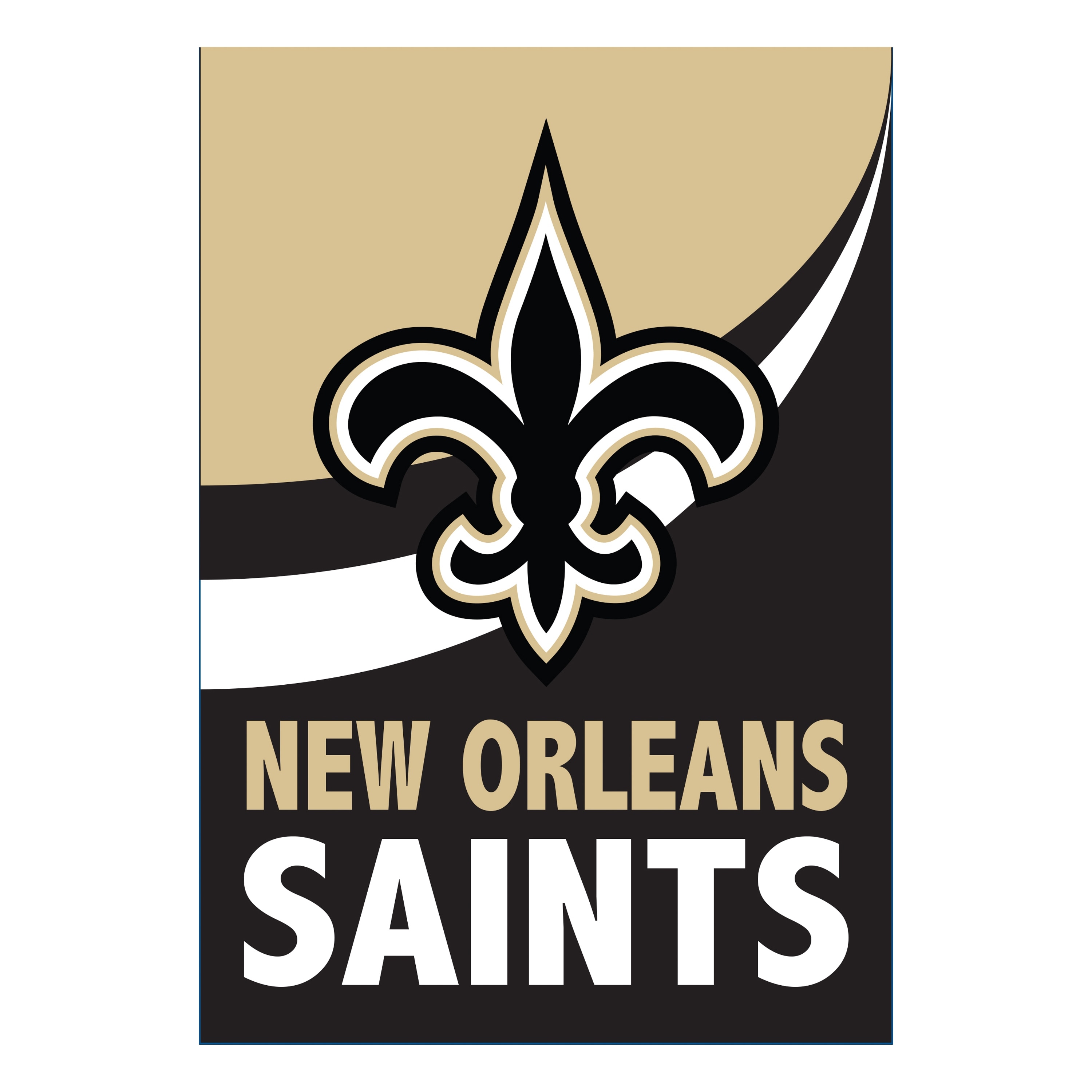 New Orleans Saints Burlap Flag Garden Size