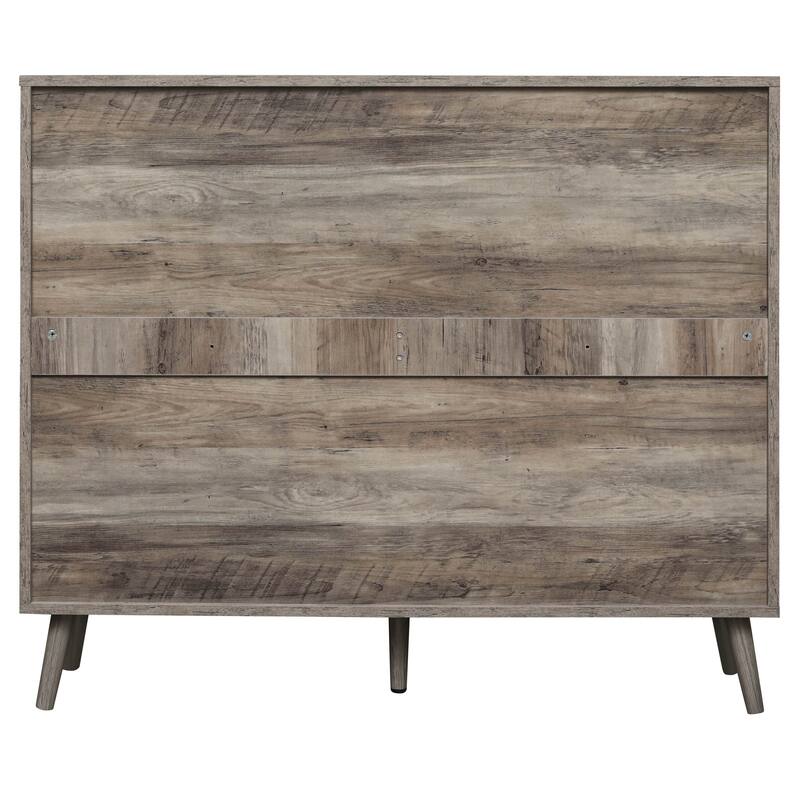 Elegant Shoe Cabinet with Double-Layer Doors,Sturdy Pine Legs and Adjustable Backplane
