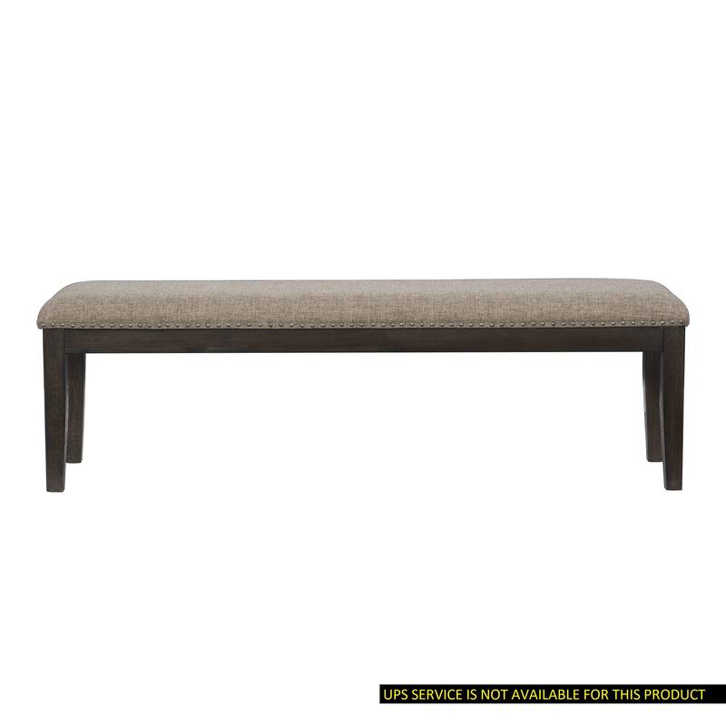 Wood Framed 1pc Bench Upholstered Naihead Trim